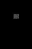 Agenda 2023 2024: Planificador Setmanal 18 mesos de juliol 2023 a desembre 2024, una setmana en dues pàgines, A5 petita | Negre