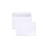 Clairefontaine, ‎5666C, Pack de 100 sobres autoadhesivos blancos, 11,4x16,2 cm, 80 gr, Calligraphe, Blanco