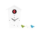 KOOKOO BirdHouse mini blanco, pequeño reloj cucu design moderno, sonidos de 12 aves o cuco, pájaros cantores, grabaciónes naturales de JeaneClaude Roché;