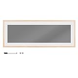 Navaris Pizarra magnética de pared - Tablero de notas transparente de vidrio - Panel magnético con marco - Tablón con imanes y rotulador 80 x 30 cm