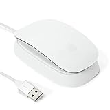 Ascrono - Estación de Carga para Apple Magic Mouse 2 - Blanco Magic Mouse 2 Accesorios | Utilizable como Base de Carga, Soporte y Cargador | Incluye Cable USB-A de 5 Pies (1,5 m)