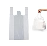 MAGASIN DAYMAND | Sacs en plastique avec poignées 30x40cm (20+10x40cm) | Sacs en plastique 100 unités | Sacs pour t-shirts | Sacs en plastique pour t-shirts | Petits sacs en plastique | Jauge 200