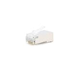 NANOCABLE 10.21.0103 - Conector para cable de red Ethernet RJ45, 8 hilos Cat.5e FTP, bolsa de 10 unidades, metálico
