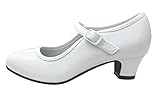 Dysmad Costumizate! Zapatos de Baile Flamenco con Diferentes Tallas Desde niña a Mujer. Precioso Color Blanco Talla 23