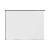 BoardsPlus Economy Pissarra Blanca Magnètica, 120 x 90 cm, Superfície d'Acer Lacat en Sec, Marc de Tech Alloy Negre