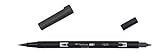 Tombow Dual Brush-N25 - Rotulador doble punta pincel negro