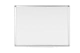 BoardsPlus - Pizarra blanca con marco de aluminio y bandeja, 90 x 60 cm (no magnética)