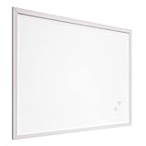 Raylu Paper - Pissarra blanca magnètica amb marc de fusta color blanc, pissarra blanca de paret d'esborrat en sec, inclou dos imants per penjar notes i fotografies (60 x 45 cm)