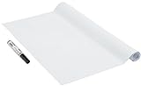 Venilia Self-adhesive Whiteboard Laminate ລວມ 1 ປາກກາ | ສີຂາວ | 67,5cm x 1,5m, ຫນາ 150μ | Foglio di carta ກະດານຂາວກາວດ້ວຍຕົນເອງ | PVC ທີ່ບໍ່ແມ່ນ phthalate | ຜະລິດຕະພັນໃນ EU