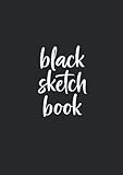 BLACK SKETCHBOOK - Cuaderno con HOJAS NEGRAS. Cuaderno para dibujar con 100 hojas negras. Tamaño A5. Ideal para dibujar, esbozar o escribir en tonos claros