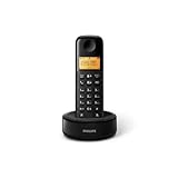 Philips D1601B - brezžični stacionarni telefon, 4,1 cm zaslon, povratne informacije, ID klicatelja, parametrični izenačevalnik, Plug & Play, Eco+ - črna (združljivo: ES, IT, FR)