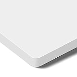 FLEXISPOT puidust lauaplaat (120 * 60 * 2.5 cm, valge), kaitsva kumera lauanurgaga ja ühildub elektrilise lauaga, ohutu, mittetoksiline ja keskkonnasõbralik lauaplaadi materjal