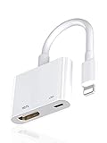 Adaptador HDMI para iPhone iPad a TV【Apple MFi Certificado】 Cable Lightning Digital AV Adapter Convertidor de Pantalla Audio y vídeo Sincronización para iPhone 14/13/12/SE/11/XS/XR/X/8/7
