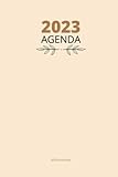 Agenda 2023 minimalista: Agenda semana vista con planificador trimestral y semanal. Modelo Eco crema A5