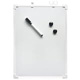 25x35 CM hvid magnetisk tavle med 2 magneter + 1 sort markør til professionel og børnebrug | Magnetisk tavle til børn med aluminiumsrammer for bedre læring