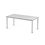 रोकाडा | बड़ी ऑफिस टेबल | ऑफिस टेबल | इस्पात संरचना | सफेद संरचना वाली बड़ी सफेद लकड़ी की कार्यालय मेज | 140x80 सेमी | सरल असेंबली