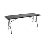 180 cm Rectangular Portable Folding Table | 7house | ຕາຕະລາງອະເນກປະສົງ: ການຕັ້ງແຄ້ມ, ເຫດການໃນພື້ນທີ່ພາຍນອກຫຼືພາຍໃນ | ຕາຕະລາງຢາງແລະຂາເຫຼັກ | 4-6 ຄົນ ແລະຮັບນ້ຳໜັກໄດ້ 150kg