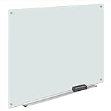 Amazon Basics - Pizarra de borrado en seco de vidrio - Esmerilada, no magnética, 120 x 90 cm