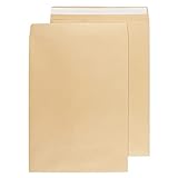 50pcs Kraft Paper Envelopes A4 Envelopes Self Adhesive Kraft Envelopes Retro Kraft Paper Kraft Paper Envelopes ສໍາລັບຫ້ອງການແລະໂຮງຮຽນ A4 324 x 229 ມມ