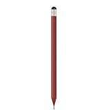 Richer-R Stylus Pen,2 en 1 Lápiz Táctil Alta Sensibilidad, Lápiz de Escritura para Papel/Pantalla Táctil Capacitiva,Mini Lápiz óptico Universal Portátil para Tabletas y Teléfonos Móvils(Rojo)