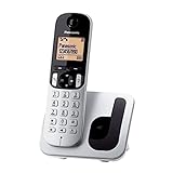 Panasonic KX-TGC210 - Teléfono fijo inalámbrico (LCD, identificador de llamadas, agenda de 50 números, tecla de navegación, modo ECO, reducción de ruido), Gris/Negro/Blanco, TGC21 Solo
