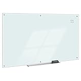 Amazon Basics - Pizarra de borrado en seco de vidrio - Blanca, magnética, 240 x 120 cm