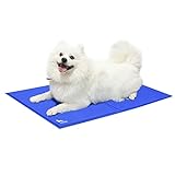 Himaly Lit froid pour chien, tapis rafraîchissant pour chiens et chats, couverture rafraîchissante flexible et portable pour chien, adaptée pour une utilisation à la maison ou à l'extérieur (50 x 65 cm, bleu)