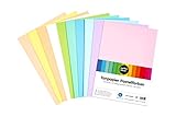 perfect ideaz 100 hojas papel tintado pastel DIN-A4, 10 colores diferentes, grosor de 130g/m², Papel para manualidades de la mayor calidad