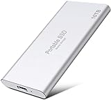 Unidad de Disco Duro Externo portátil de 10 TB USB 3.1 Type-C para Disco Duro Externo Compatible con Playstation, Xbox, PC, y Mac-3 Year Rescue Service (10TB, Silver)