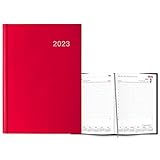 Agenda de oficina 2023 de tapa dura sin anillas, ideal para el día a día, de color surtido. Medidas 21 x 15 x 1,5 cm