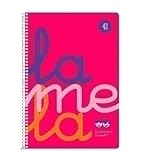 LAMELA Fluor Spiral Notebook, 4º 80H Quadravía 4 mm. Pink ṣiṣu ideri