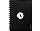 Antartik Spiral notebook liderpapel a4 micro lined cover 80h 90 gr horizontal 1 band 4 holes black color