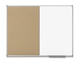 Nobo Classic 1901588 - Pizarra combinada de superficie magnética y corcho (1200 x 900 mm), blanco