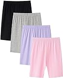 Adorel Tights Shorts Girls Sports Shorts Pack 4 Black Grey Pink Purple 7-8 Years (розмір виробника: 140)