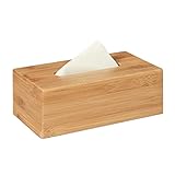 Relaxdays - Коробка для салфеток со съемным дном, бамбук, 7.5 x 24 x 12 см, 0.36 кг