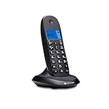 Motorola C1001CB+ - ໂທລະສັບໄຮ້ສາຍຄົງທີ່ຂອງ DECT - ລວມມີໂໝດປິດກັ້ນການໂທ - Caller ID, Hands-Free, ປື້ມໂທລະສັບ 50 ຕົວເລກ - ສີດຳ