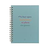 UO Cuaderno Libreta A5, No hay opo sin drama. Libreta opositores oposiciones Tapa dura, 200 páginas, lineas punteadas, espiral (15x22cm)
