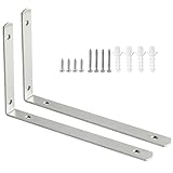 SAYAYO Shelf Brackets Metal Brackets Corner Support 90 Degrees Brushed Wall Shelf Support 2 Pieces Stainless Steel 302x160x24, EJ5230-2P