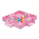 Relaxdays Baby Puzzle vaip, 25 tükki, 0,77 m², servad, EVA-kumm, ilma kahjulike aineteta matt, roosa ja fuksia