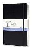 Moleskine - Art Collection Sketchbook, Cuaderno de Bocetos con Tapa Dura y Cierre Elástico, Papel Adecuado para Bolígrafos, Lápices y Pasteles, Color Negro, Grande 13 x 21 cm, 104 Páginas