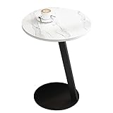 DMCHENGMA Modern Metal Nightstand Marble Tabletop Small Round Coffee Side Table End Bedside Accent Table, End Table for Small Spaces (Size : 40x55cm)