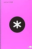 Liderpapel Antartik - Cuaderno espiral folio tapa dura cuadro 4 mm, color rosa fluorescente