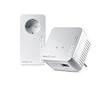 devolo Magic 1 - 1200 WiFi mini Starter Kit, sett kompatt, 2 adapters Powerline WiFi għal netwerk domestiku sigur (1200 Mbit/s, 1 x konnessjoni Fast Ethernet LAN, malja WiFi, teknoloġija G.hn) Abjad