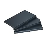 HomEdge - Soporte para tarjetas de visita de aluminio súper ligero, fino y profesional, 3 paquetes de funda para tarjetas de viaje y negocios, color negro