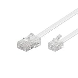 CABLEPELADO Cable telefonico RJ11 a RJ45 | Cable de Datos para Red Ethernet | Cable Modular 8P4C | Apto para Módem Rúter Fax ISDN DSL VDSL Internet | Blanco | 3 Metros