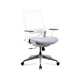 MC Haus Vulcano Blanca - Chaise de bureau réglable et ergonomique, Dossier inclinable, 60x52x100-110cm, Blanc