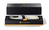 Cross Bailey - Juego de bolígrafo y pluma estilográfica (revestimiento de oro galvánico de 23 quilates, tinta negra, indeleble)