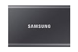 Samsung पोर्टेबल SSD T7 (MU-PC1T0T/WW) 1 TB USB 3.2 Gen.2 1050 MB/s पढ़ें 1000 MB/s मैक, पीसी, स्मार्टफोन और गेम कंसोल के लिए बाहरी हार्ड ड्राइव लिखें, ग्रे