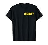 Hombre Security, (Diseño Pecho y Detrás) Vigilante de Seguridad Camiseta