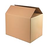 Картонні коробки PACKCOBO 60 x 40 x 40 см для переміщення, зберігання, транспортування, посилені 2 посиленими хвилями без ручки (10 одиниць)